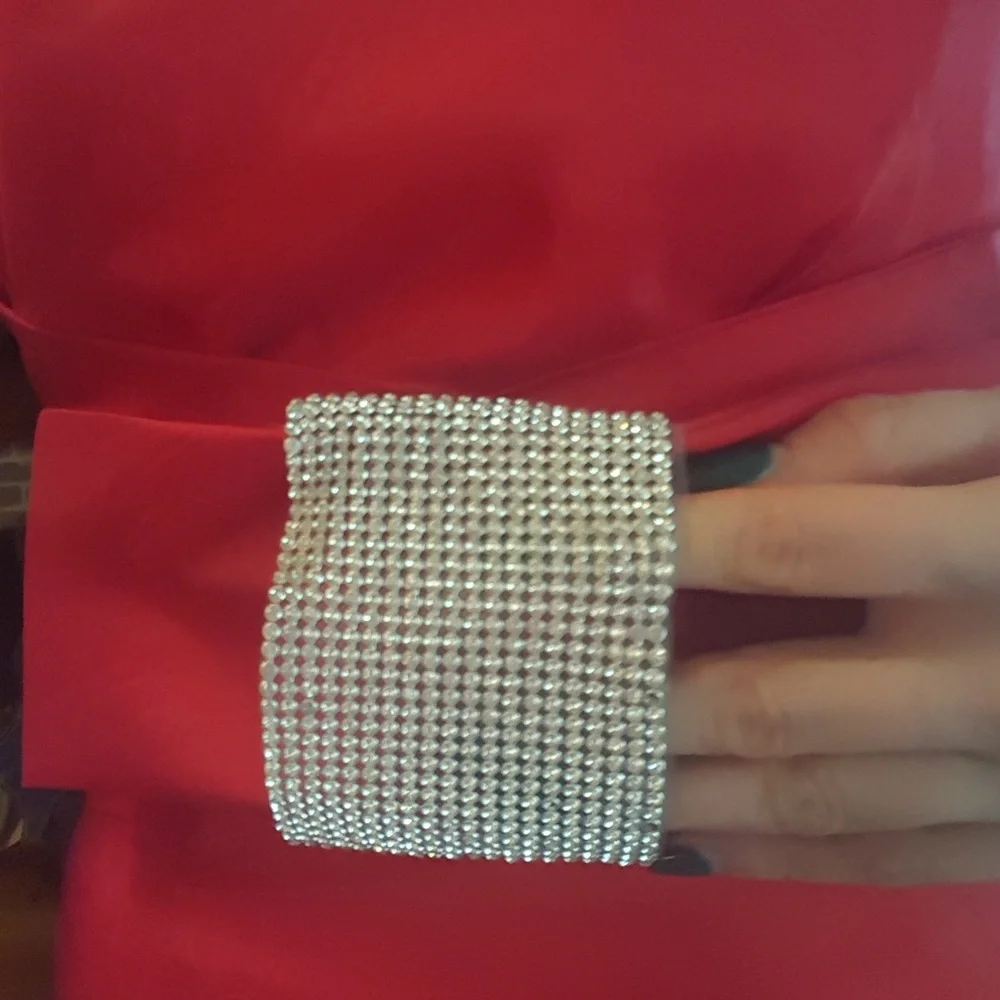 Stunning Scarlet Strapless Prom Gown - Picture 5 of 8